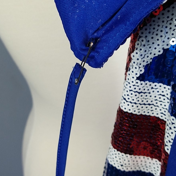 Union Jack Sequin Charades costume dress defect XL - Picture 7 of 7